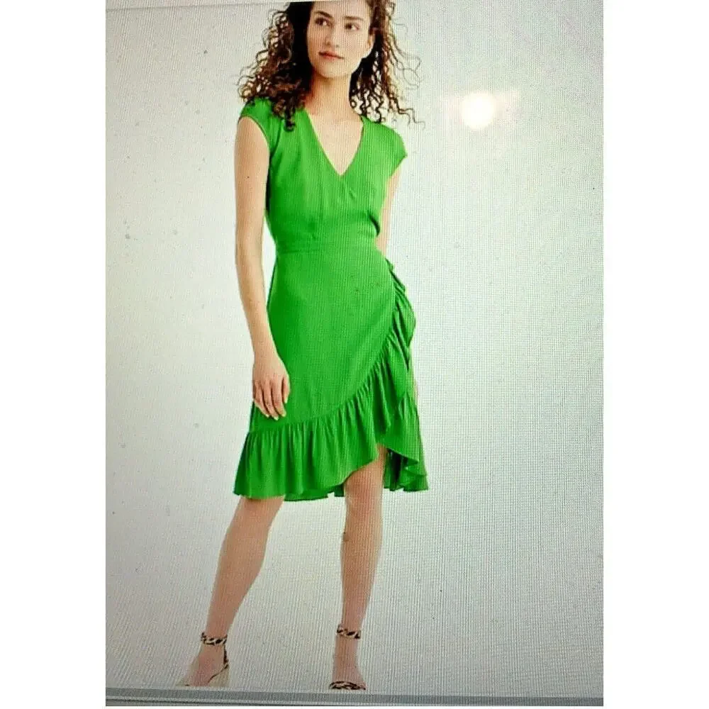 J Crew Faux Wrap Ruffle Dress Size 00